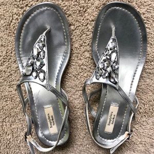 Sandal- jeweled wedges